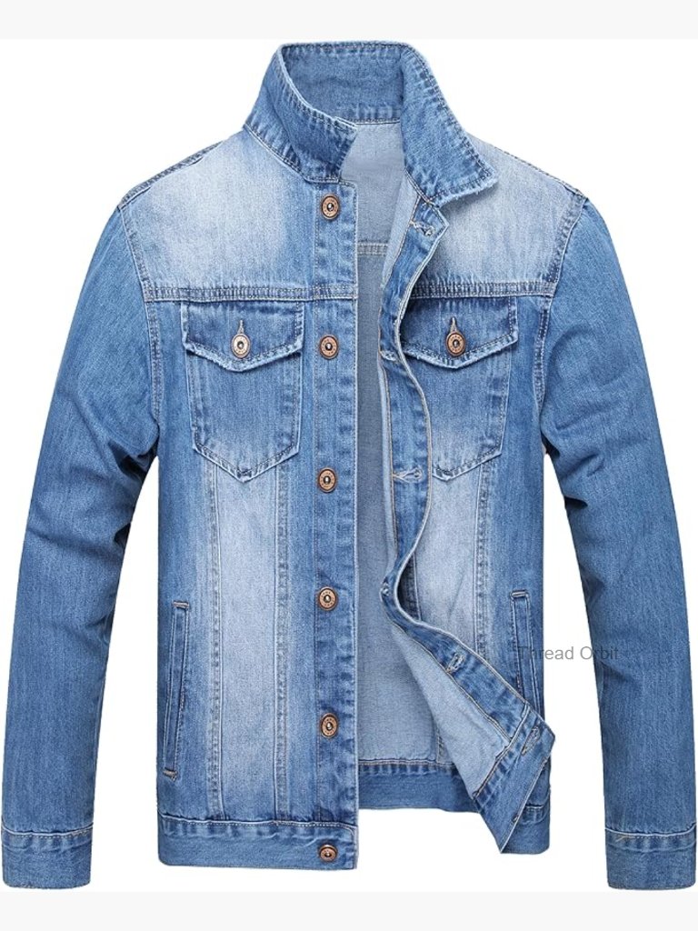 Slim Fit Distressed Destroyed Vintage Trucker Denim Jacket